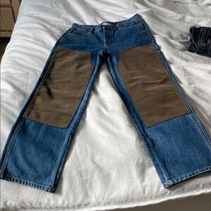Stylish Blue and Brown Women's Jeans